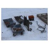(4) VEHICLE TIRE DOLLIES, (2) TRACTOR LIGHTS, (2)