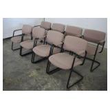 (8) METAL FRAME CUSHIONED OFFICE CHAIRS