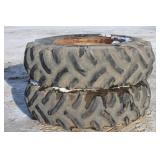 PAIR OF GOODYEAR 18.4-34 TRACTOR TIRES ON RIMS