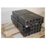 (30) 3/16" THICK PIECES OF SQUARE STEEL TUBING