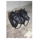 (2) CAST IRON POST HORSE HEADS