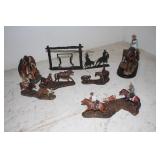 (6) MONTANA WEST FIGURINES AND (1) PICTURE FRAME