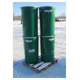 (4) 55 GALLON STEEL BARRELS WITH REMOVABLE LIDS