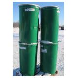 (4) 55 GALLON STEEL BARRELS WITH REMOVABLE LIDS