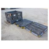 COLLAPSIBLE PLASTIC CRATE & (2) PLASTIC PALLETS