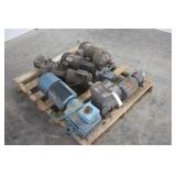 PALLET LOT OF ELECTRIC MOTORS AND GEAR REDUCTION