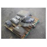 PALLET LOT OF SAFETY SWITCHES, STARTERS & MISC