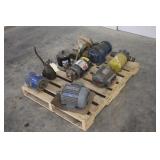 PALLET LOT OF ELECTRIC MOTORS, PUMPS & BLOWER FAN