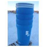 (4) 55 GALLON POLY TAPERED BARRELS WITH LIDS