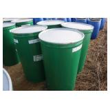 (4) 55 GALLON STEEL BARRELS WITH REMOVABLE LIDS