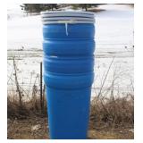 (4) 55 GALLON POLY TAPERED BARRELS WITH REMOVABLE