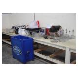 LARGE LOT OF COFFEE POTS, CONDIMENT HOLDERS,