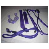 PURPLE SPUR STRAPS, (2) SADDLE STRAPS, BARREL REIN