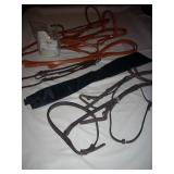 CROSS REIN SIDEPULL, (2) HEADSTALLS, MARTINGALE,
