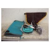 HORSE SADDLE PAD, SADDLE, HORN BAG & SPUR SET