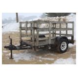 SINGLE AXLE UTILITY TRAILER WITH WOODEN SIDES