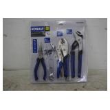KOBALT 4 PIECE PLIERS AND WRENCH SET (UNUSED)