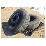 (2) MICHELIN 11R22.5 SEMI TIRES ON 10-BOLT RIMS