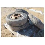 (4) TIRES ON 6-BOLT DUALLY RIMS