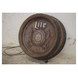 MILLER LITE BEER BARREL END LIGHT