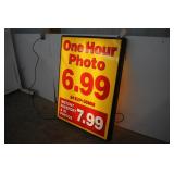 1-HOUR PHOTO DOUBLE SIDED LIGHTED SIGN