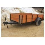 HOMEMADE UTILITY TRAILER WITH 23" TALL WOODEN