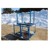 (3) STEEL FRAME TABLES WITH TOPS