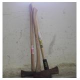 (2) SPLITTING MAULS AND (1) AXE