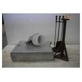 JACK STAND, FIREPLACE TOOLS, YARD LIGHT & 1956