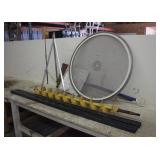 (2) RECTANGLE STEEL TUBES, AUGER, (2) SNOW SHOVELS