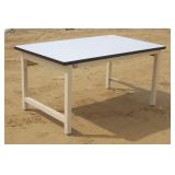 PRO-LINE STEEL FRAME TABLE WITH WOODEN TOP