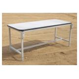 AMD STEEL FRAME TABLE WITH WOODEN TOP