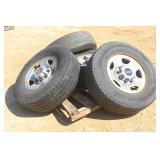 (4) 16" BRIDGESTONE TIRES ON 8-BOLT CHEVY RIMS