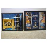 (2) BUD LIGHT BEER SUPER BOWL MIRRORS