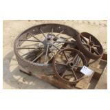 (3) VINTAGE STEEL WHEELS
