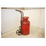 VINTAGE MILK CAN WITH HAND CART