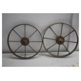 (2) VINTAGE 15 1/2" DIA. STEEL WHEELS