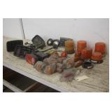 ASSORTMENT OF STROBE LIGHTS, MIRROR BRACKETS AND