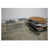 COMPUTER TABLE WITH 2 KEYBOARD TRAYS, (2) FOLDING