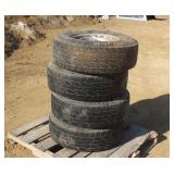 (4) BRIDGESTONE LT245/75R16 TIRES ON 8-BOLT RIMS