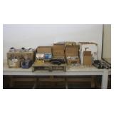LARGE LOT OF MISC ITEMS, FUEL TANK BEZELS, PIPE