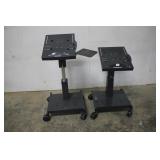 (2) ADJUSTABLE HEIGHT COMPUTER STANDS ON WHEELS