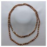 Long Chocolate Pearl Necklace, 62"