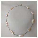 Pearl And Chain Necklace, 18"