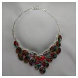 Dichroic Glass Necklace, 18"