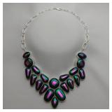 Dichroic Glass Necklace, 18"