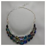 Dichroic Glass Necklace, 16"