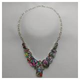 Dichroic Glass Necklace, 20"