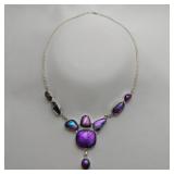 Dichroic Glass Necklace, 22"