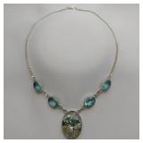 Dichroic Glass Necklace, 18"